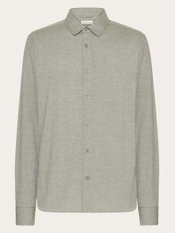 KnowledgeCotton Apparel - MEN Light twill shirt Shirts 1068 Burned Olive