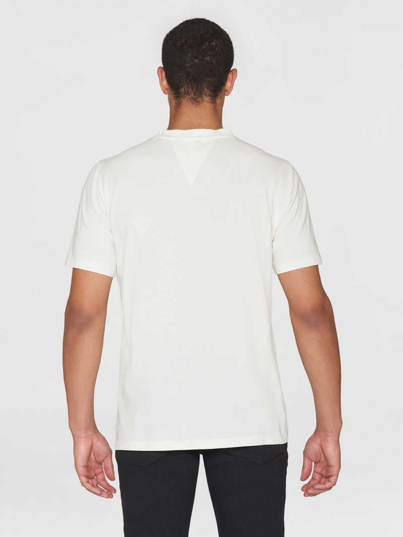 KnowledgeCotton Apparel - MEN Regular fit pique t-shirt - GOTS/Vegan T-shirts 1387 Egret