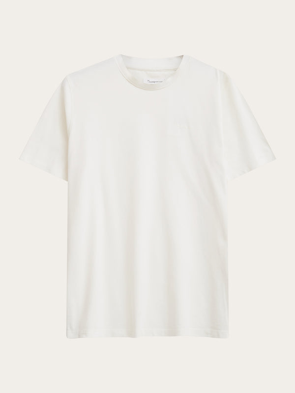 KnowledgeCotton Apparel - MEN Regular fit pique t-shirt - GOTS/Vegan T-shirts 1387 Egret