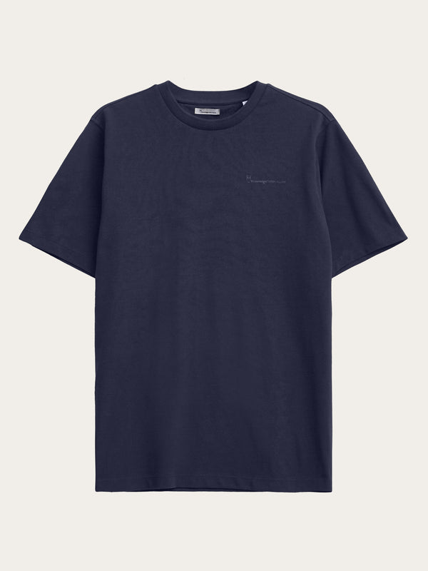 KnowledgeCotton Apparel - MEN Regular fit pique t-shirt - GOTS/Vegan T-shirts 1412 Night Sky
