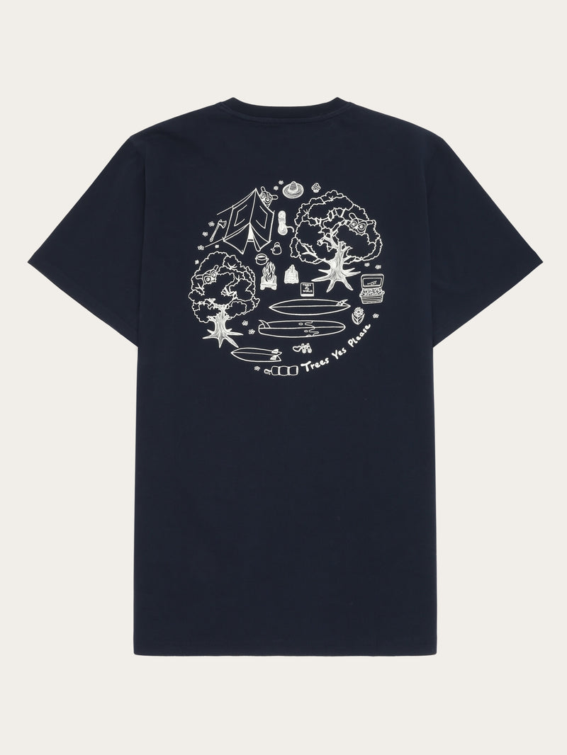 KnowledgeCotton Apparel - MEN Regular fit print t-shirt - GOTS/Vegan T-shirts 1412 Night Sky