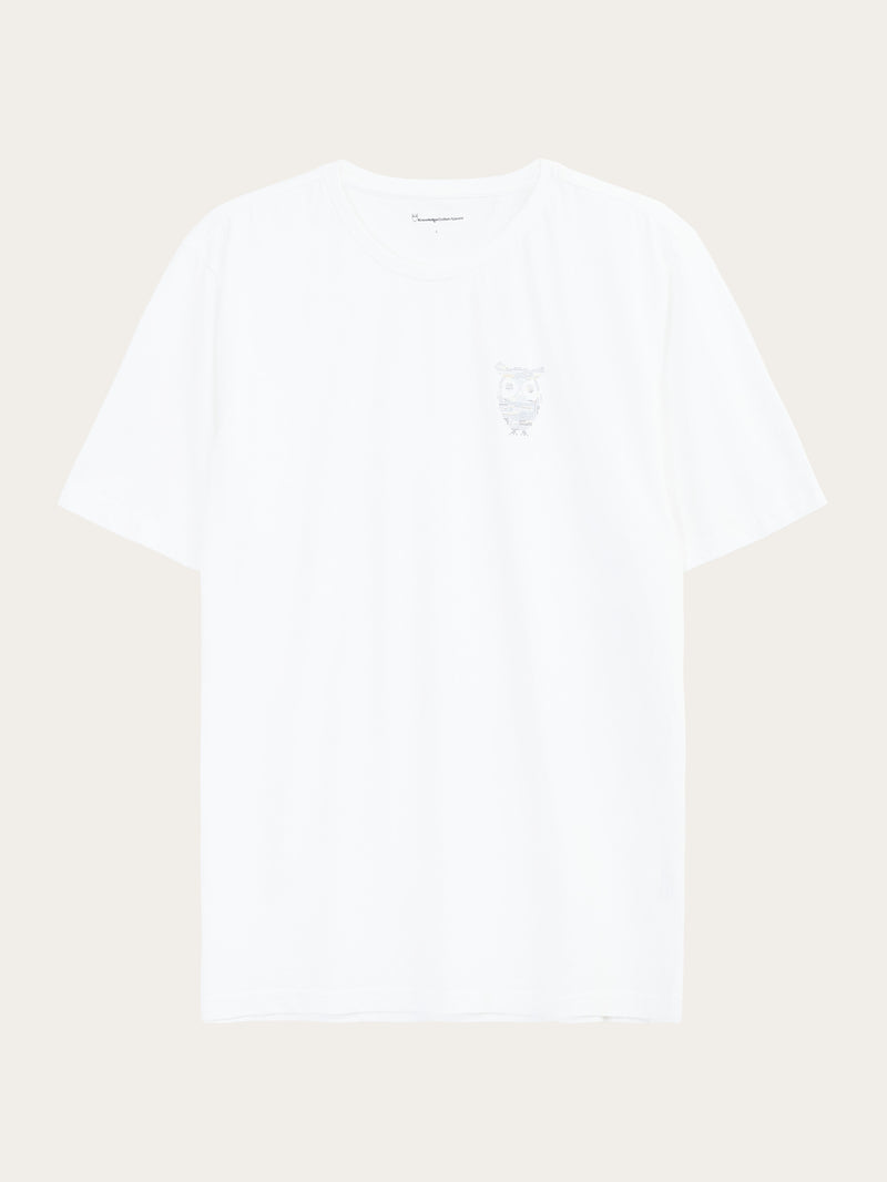 Buy Regular fit single jersey small chest print t-shirt - GOTS/Vegan -  Bright White - from KnowledgeCotton Apparel®