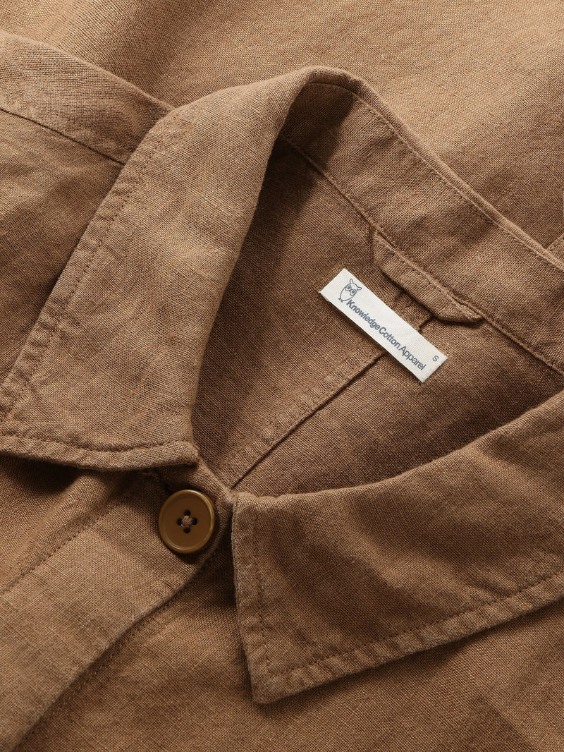 KnowledgeCotton Apparel - WMN Regular linen overshirt - GOTS/Vegan Overshirts 1019 Tuffet