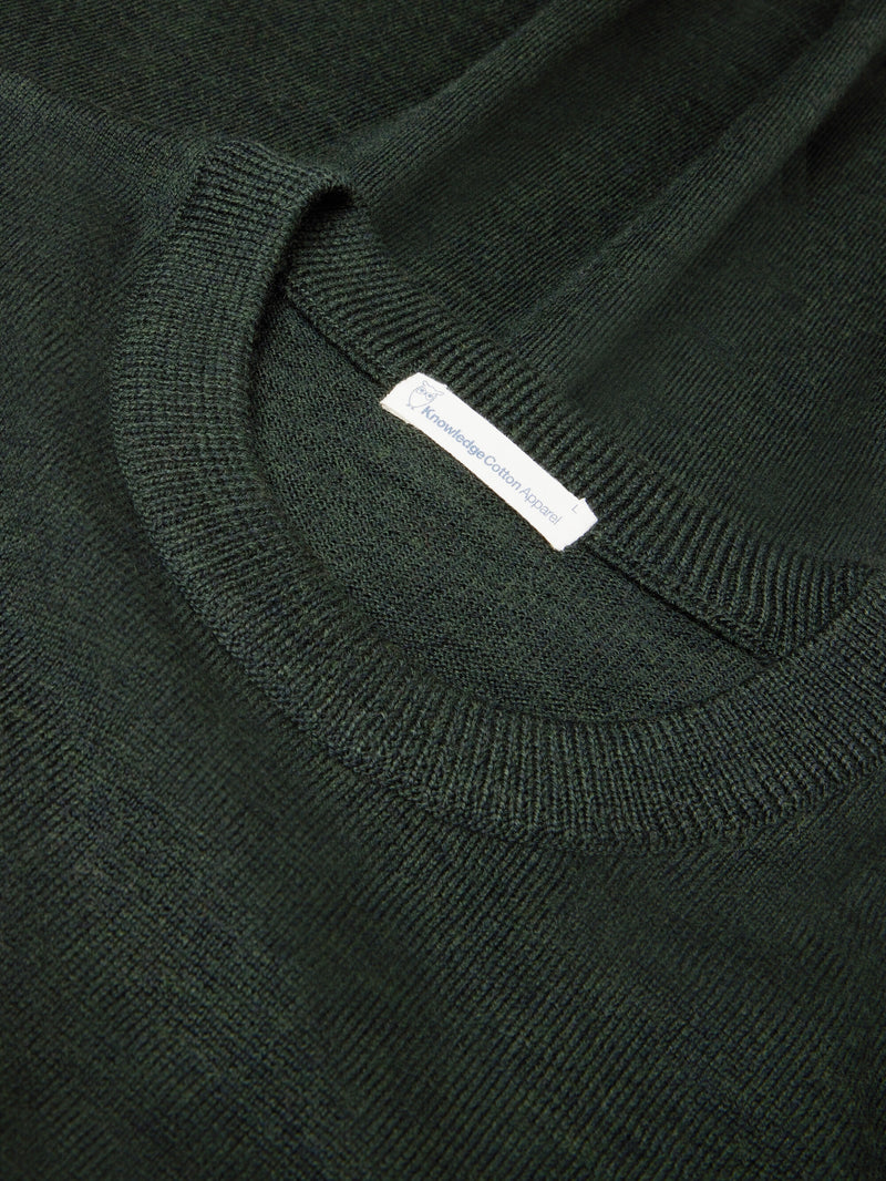 KnowledgeCotton Apparel - MEN Regular merino knit crew neck - RWS Knits 1090 Forrest Night