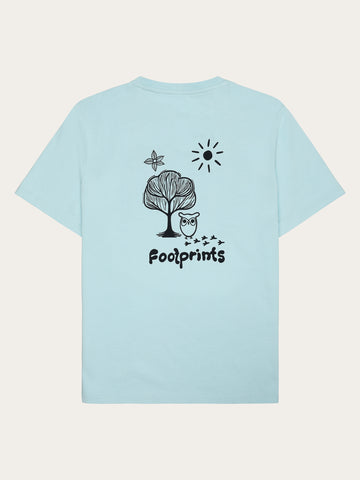 KnowledgeCotton Apparel - MEN Regular single jersey printed t-shirt - Regenerative Organic Certified™ - GOTS/Vegan T-shirts 1480 Aqua-Esque