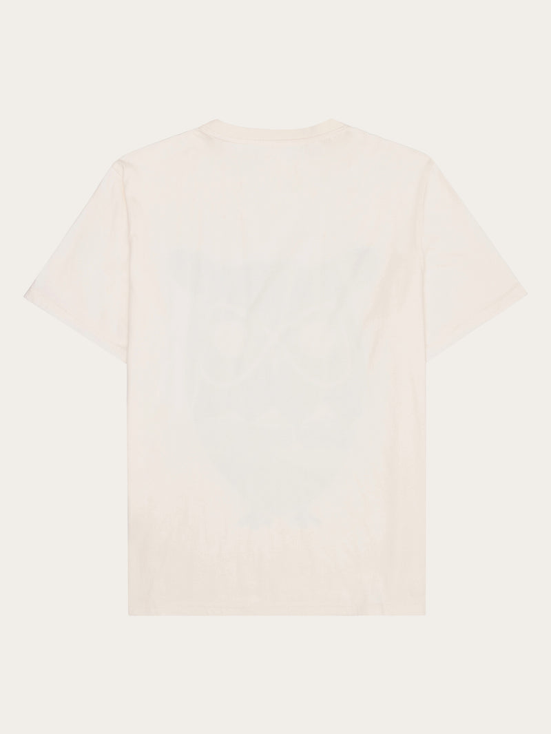 KnowledgeCotton Apparel - MEN Regular single jersey seagrass owl printed t-shirt - Regenerative Organic Certified™ - GOTS T-shirts 1387 Egret