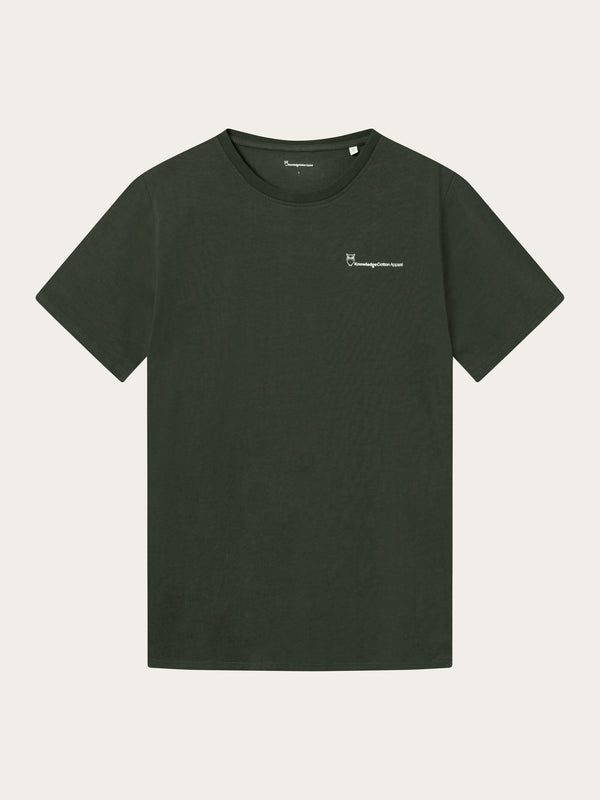 KnowledgeCotton Apparel - MEN Regular trademark chest print t-shirt T-shirts 1090 Forrest Night