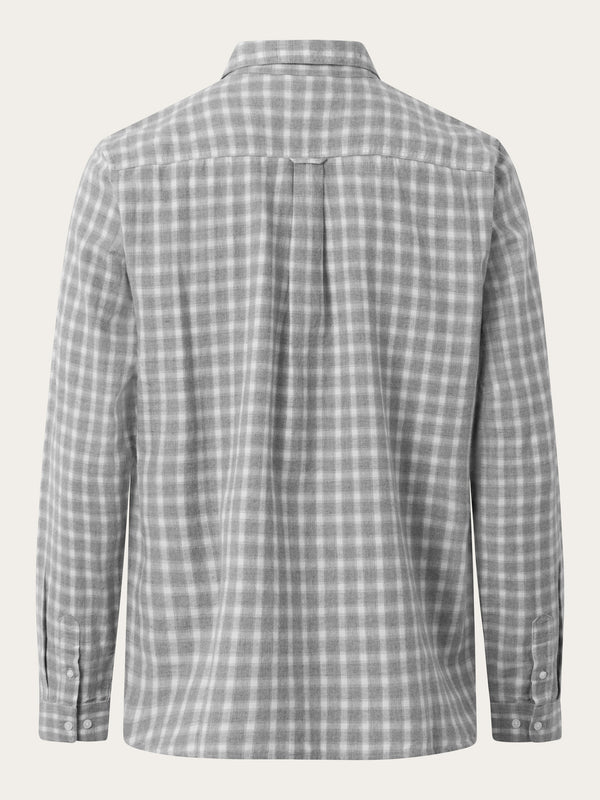 KnowledgeCotton Apparel - MEN Regularfit small checkered shirt Shirts 7031 Grey check