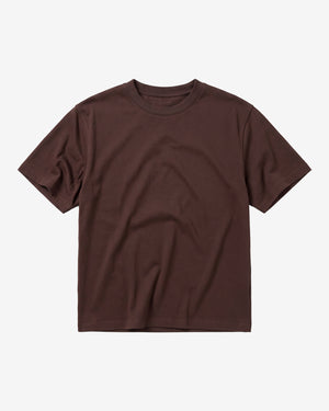 KnowledgeCotton Apparel - WMN Relaxed mercerized t-shirt T-shirts 1487 Chocolate Torte