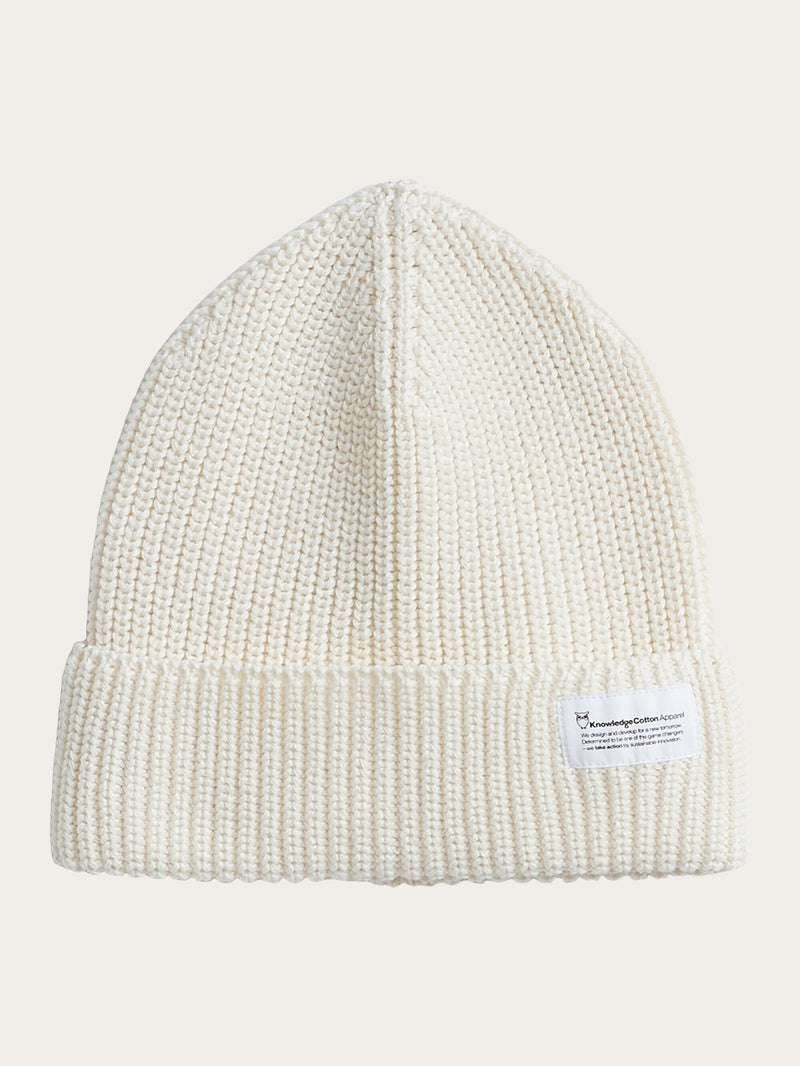 KnowledgeCotton Apparel - UNI Rib hat - GOTS/Vegan Hats 1387 Egret