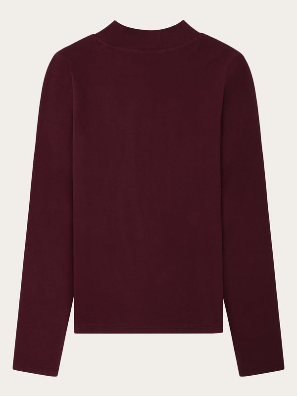 KnowledgeCotton Apparel - WMN Rib high neck LS Long Sleeves 1281 Fig