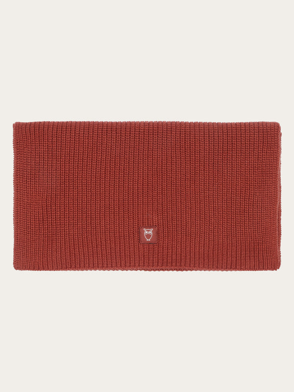 KnowledgeCotton Apparel - UNI Rib knit scarf Scarfs 1478 Fired Brick