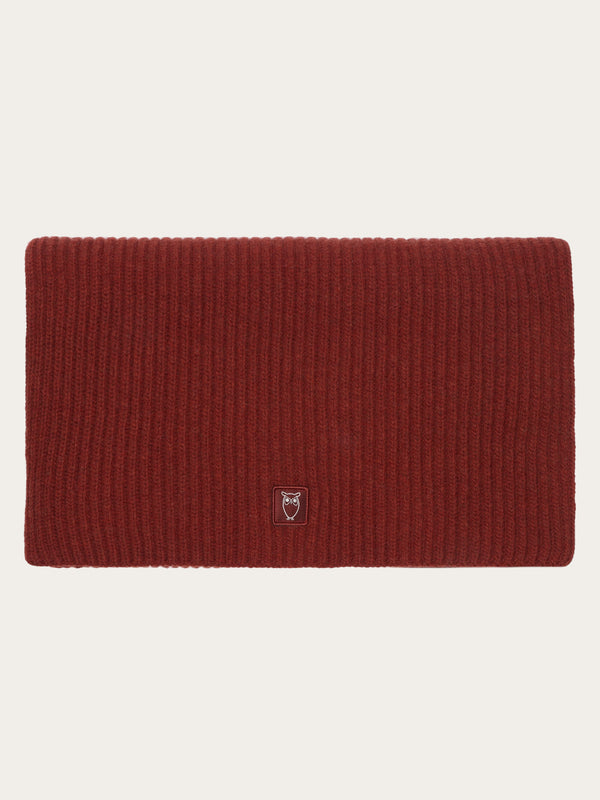 KnowledgeCotton Apparel - UNI Rib knit scarf - RWS Scarfs 1478 Fired Brick