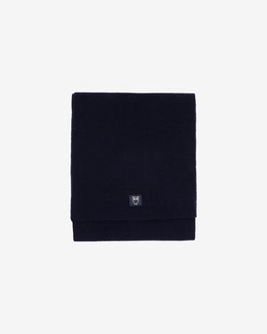 KnowledgeCotton Apparel - UNI Rib knit wool scarf Scarfs 1001 Total Eclipse