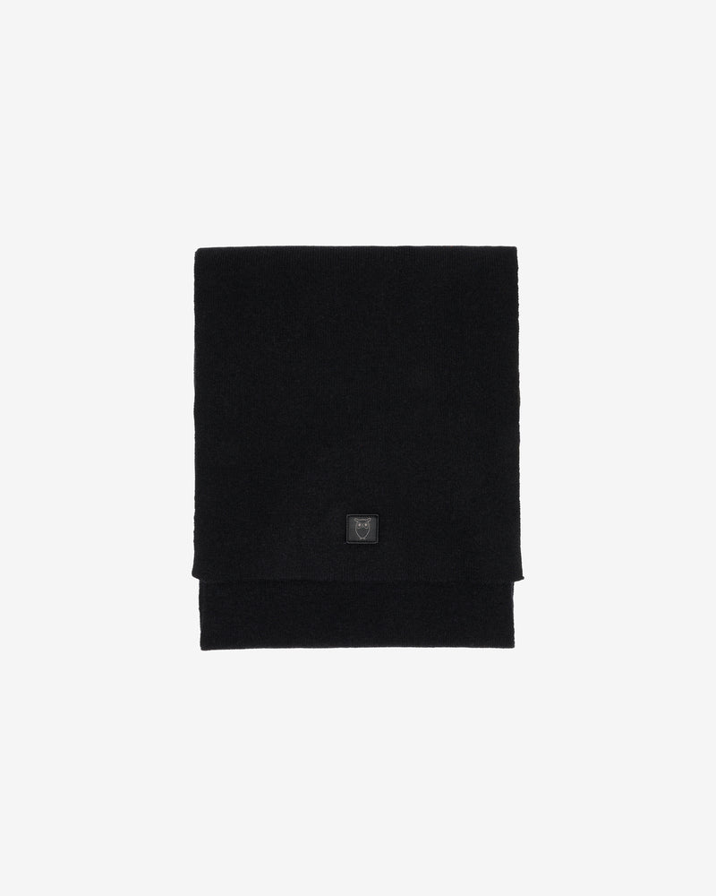 KnowledgeCotton Apparel - UNI Rib knit wool scarf Scarfs 1300 Black Jet