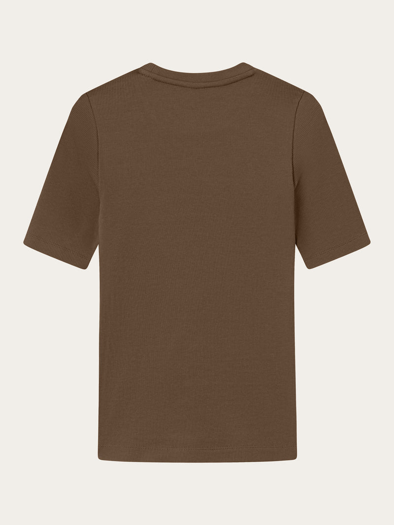 KnowledgeCotton Apparel - WMN Rib t-shirt T-shirts 1388 Cub