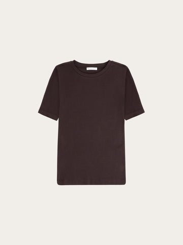 KnowledgeCotton Apparel - WMN Rib t-shirt T-shirts 1487 Chocolate Torte