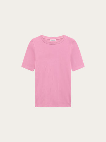 KnowledgeCotton Apparel - WMN Rib t-shirt T-shirts 1503 Orchid Haze