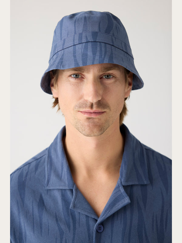 KnowledgeCotton Apparel - UNI Ripstop Northern Lights bucket hat - GOTS/Vegan Hats 9921 Blue