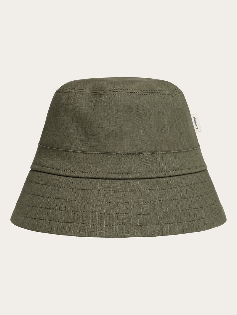 KnowledgeCotton Apparel - UNI Ripstop bucket hat - GOTS/Vegan Hats 1068 Burned Olive