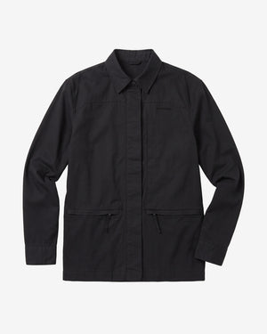 KnowledgeCotton Apparel - WMN Ripstop overshirt Jackets 1300 Black Jet