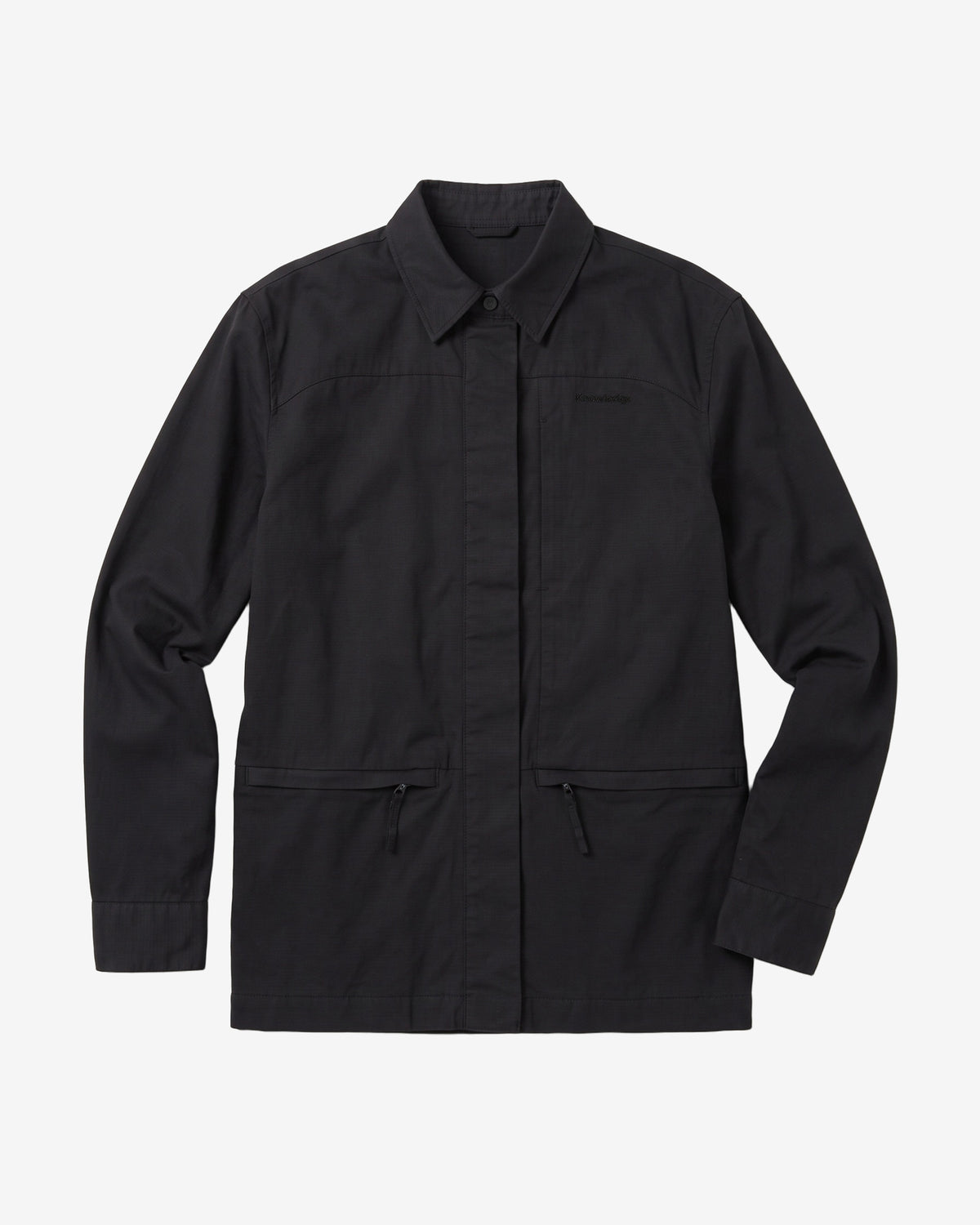 KnowledgeCotton Apparel - WMN Ripstop overshirt Jackets 1300 Black Jet
