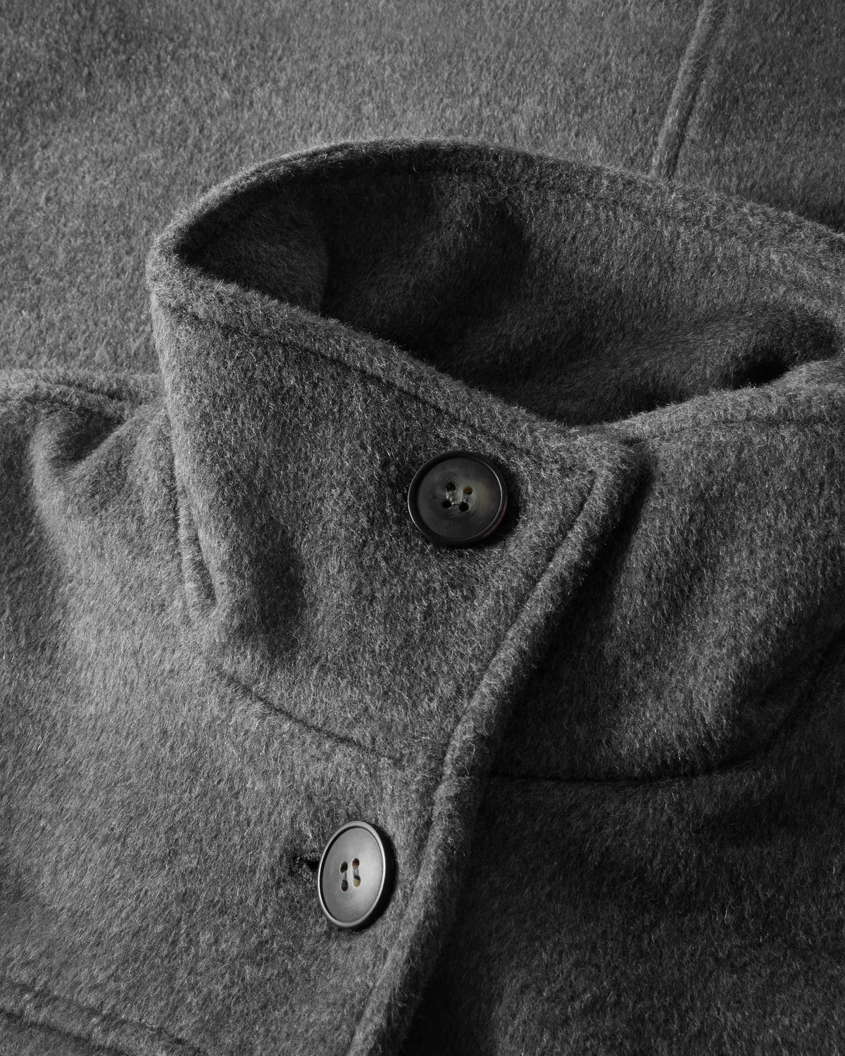 KnowledgeCotton Apparel - WMN Short wool jacket Jackets 1073 Dark Grey Melange