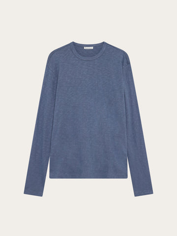 KnowledgeCotton Apparel - MEN Slub long sleeve t-shirt Long Sleeves 1226 Vintage Indigo