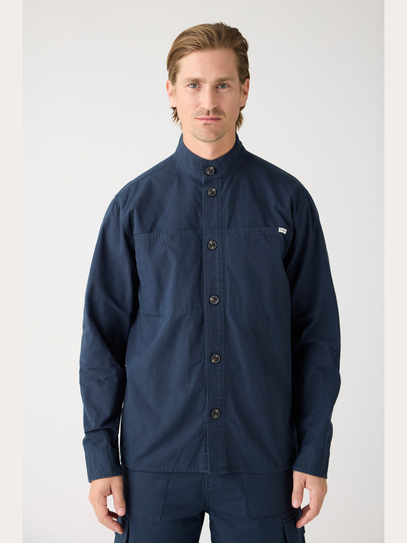 KnowledgeCotton Apparel - MEN Slub overshirt - GOTS/Vegan Overshirts 1001 Total Eclipse