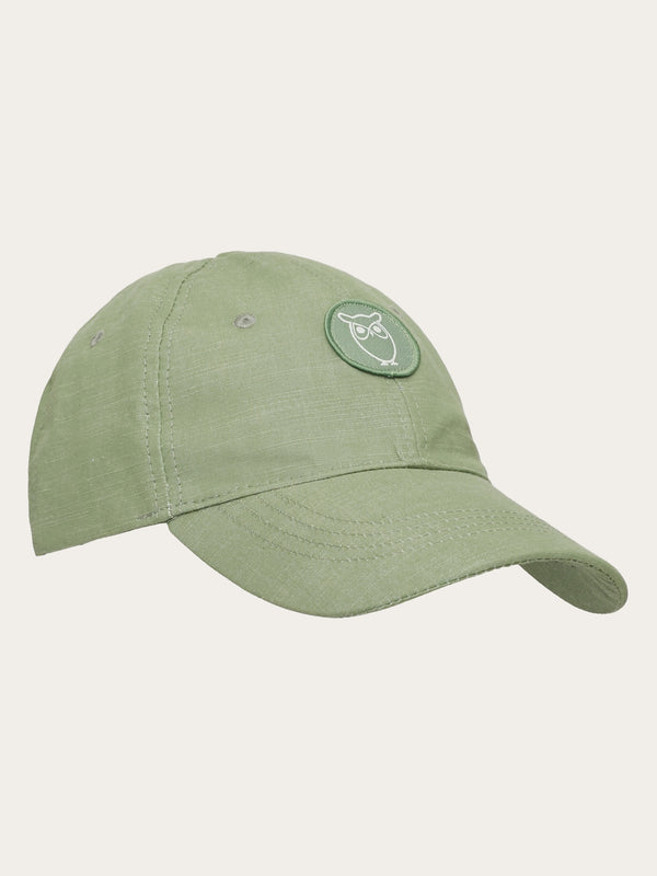 KnowledgeCotton Apparel - UNI Slub yarn baseball cap - GOTS/Vegan Caps 1454 Shale Green