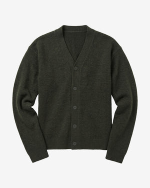 KnowledgeCotton Apparel - MEN Soufflé yarn cardigan Knits 1090 Forest Night