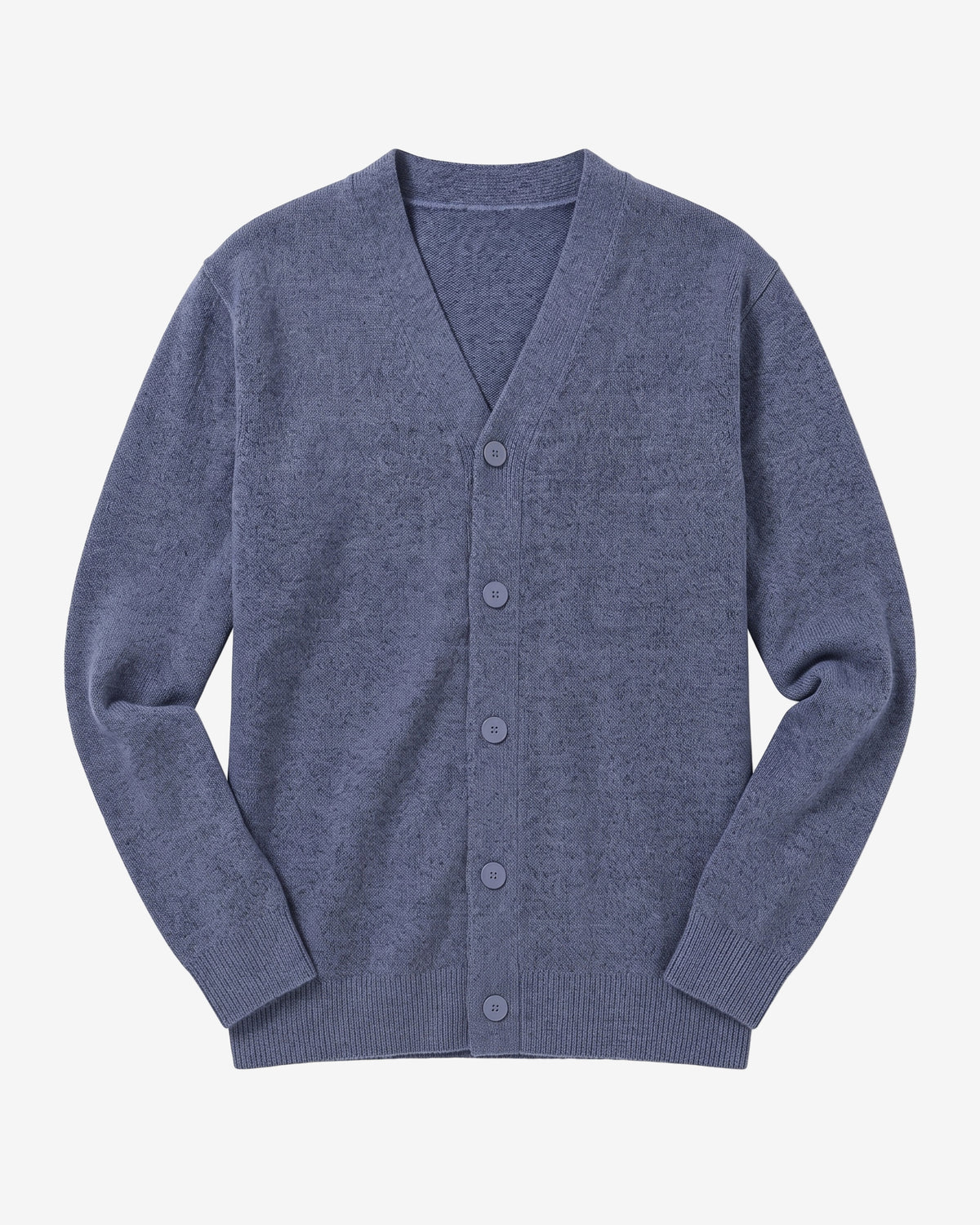 KnowledgeCotton Apparel - MEN Soufflé yarn cardigan Knits 1226 Vintage Indigo