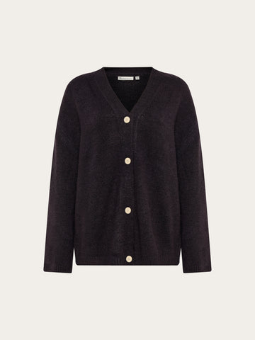 KnowledgeCotton Apparel - WMN Soufflé yarn cardigan Knits 1300 Black Jet