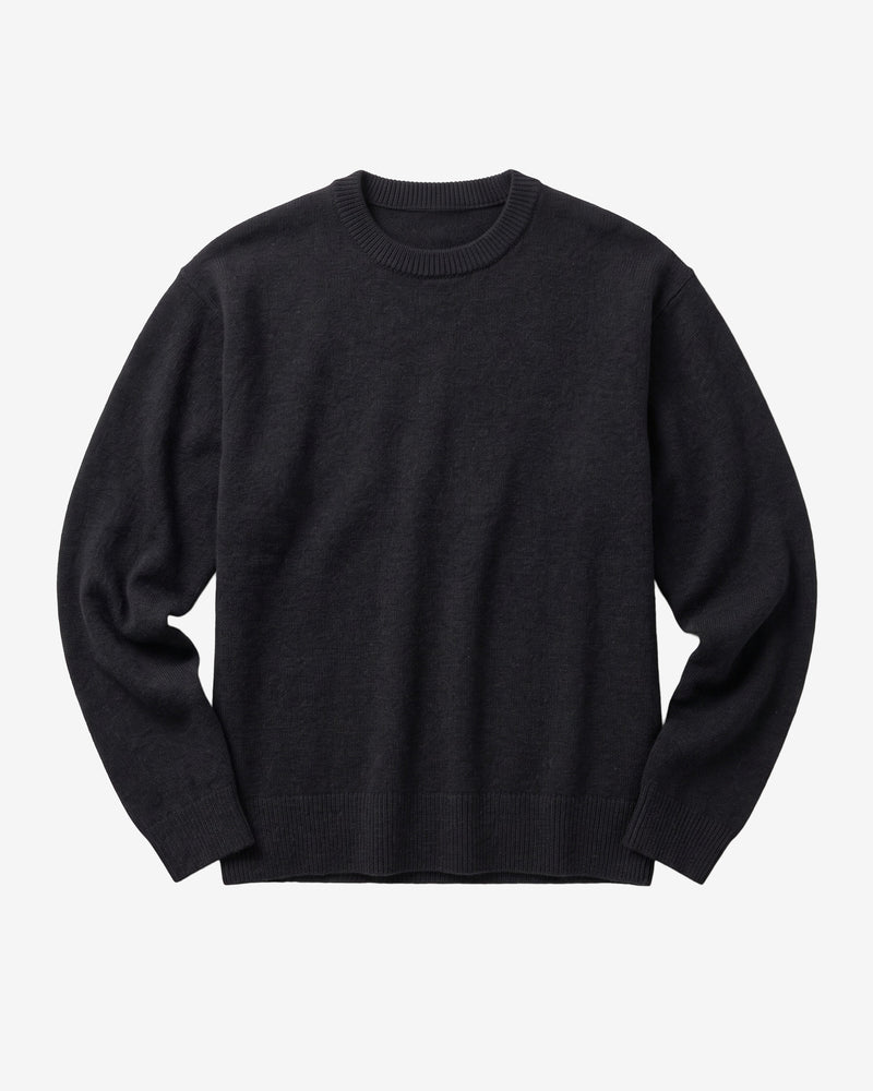 KnowledgeCotton Apparel - MEN Soufflé yarn sweater Knits 1300 Black Jet