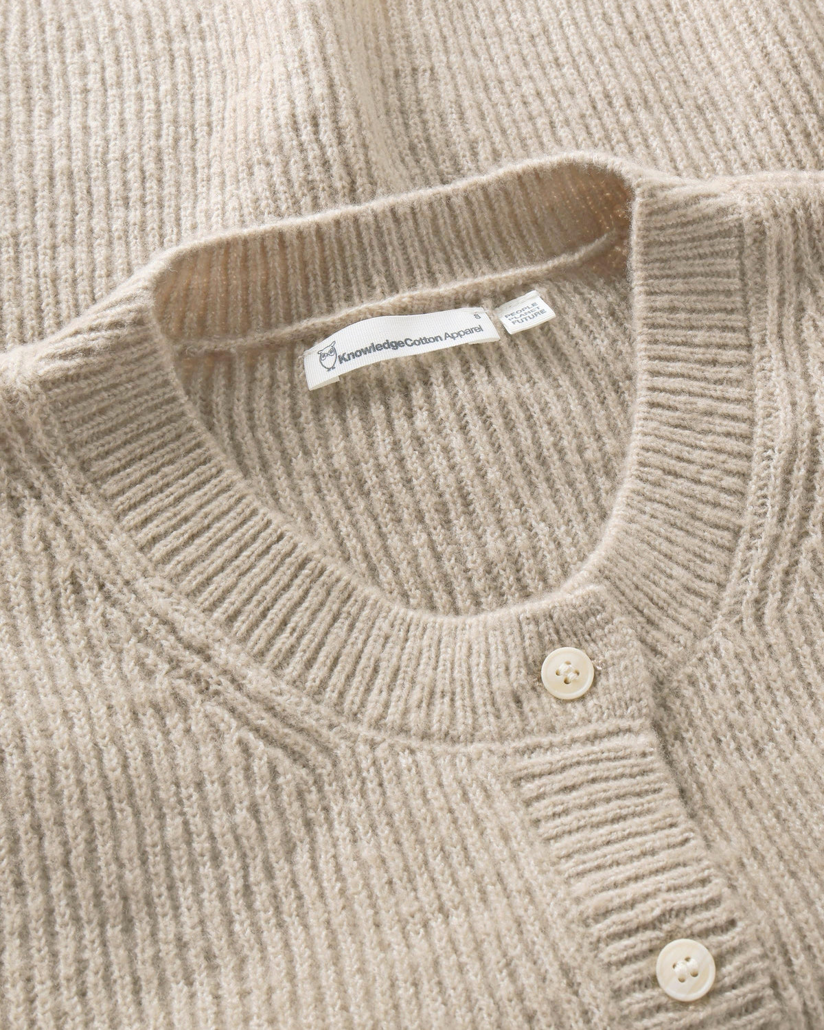 KnowledgeCotton Apparel - WMN Soufflé yarn vest Knits 1228 Light feather gray