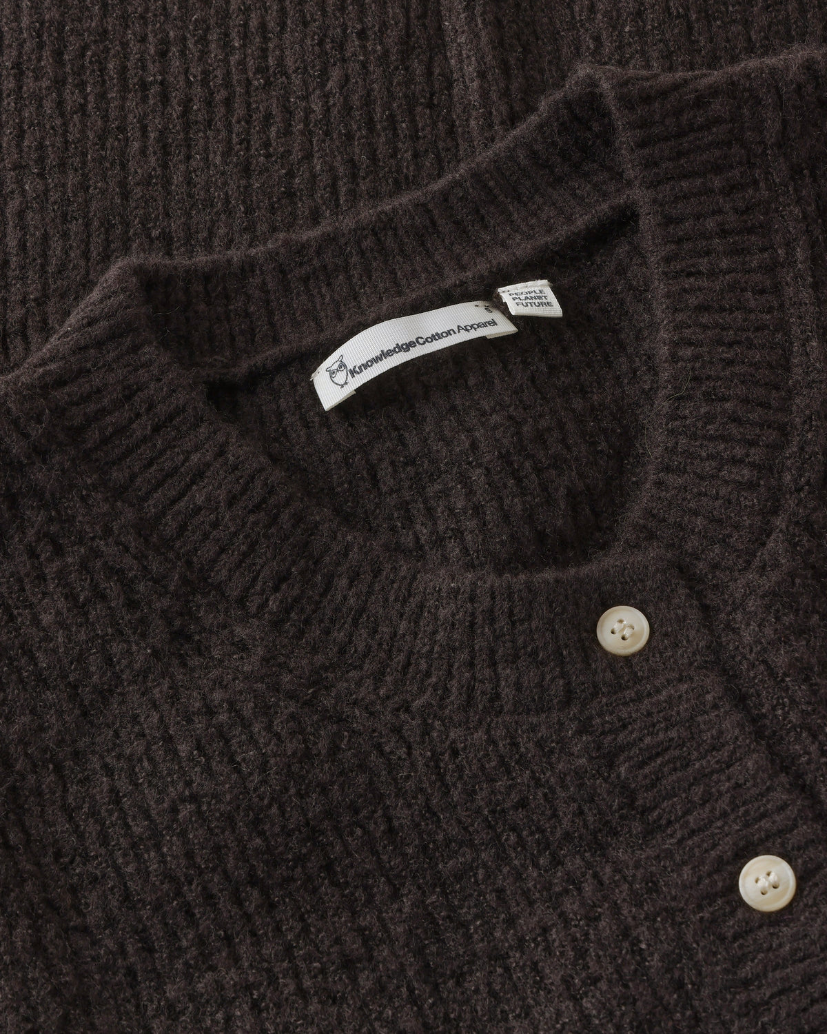 KnowledgeCotton Apparel - WMN Soufflé yarn vest Knits 1487 Chocolate Torte