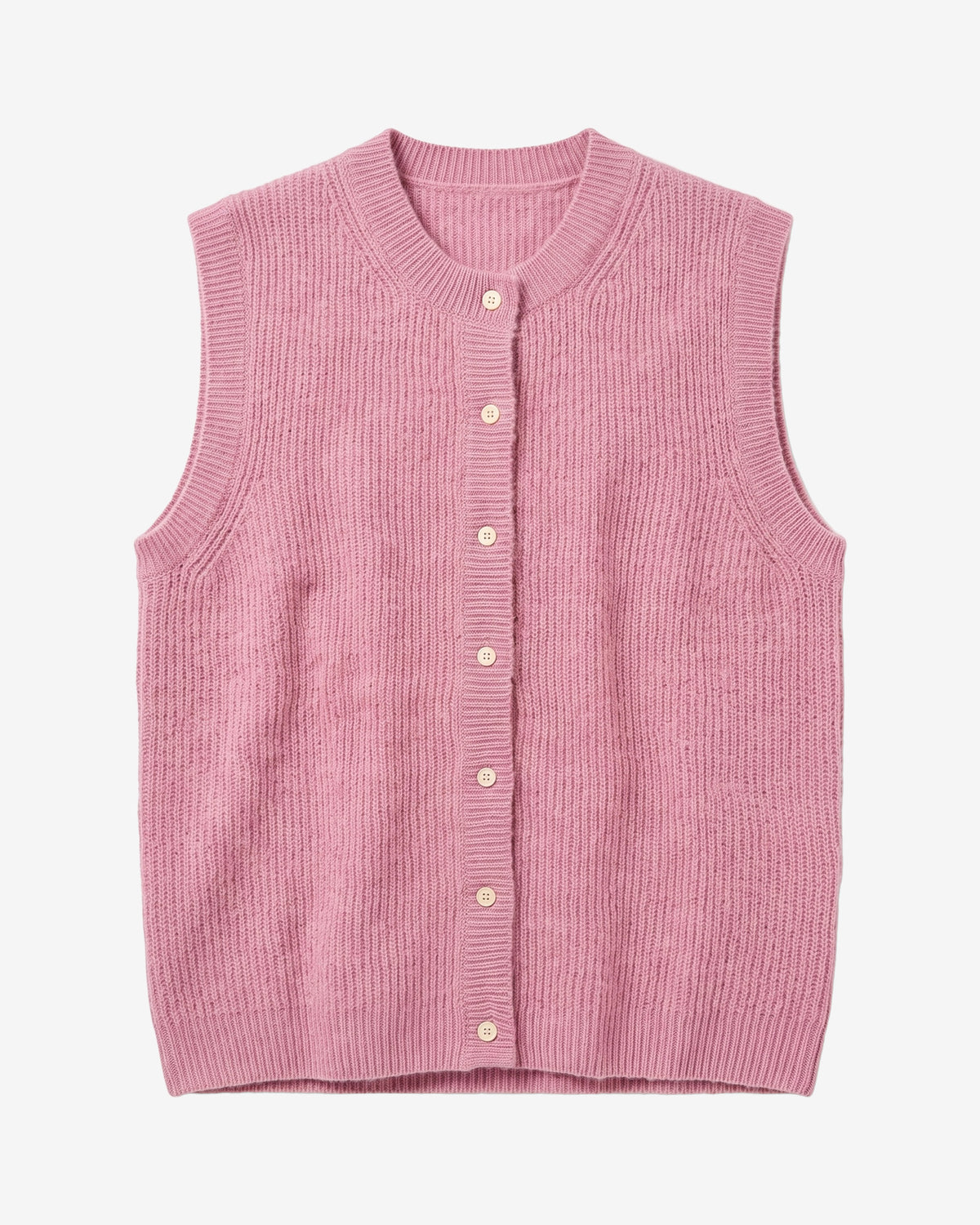 KnowledgeCotton Apparel - WMN Soufflé yarn vest Knits 1503 Orchid Haze
