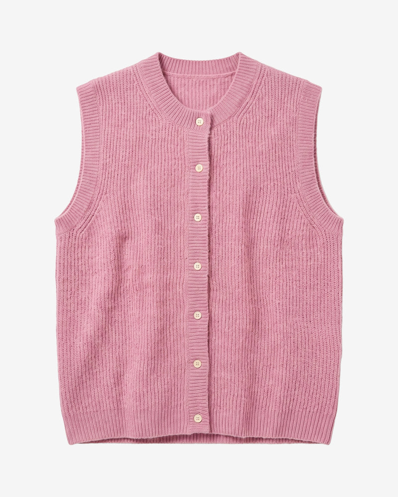 KnowledgeCotton Apparel - WMN Soufflé yarn vest Knits 1503 Orchid Haze
