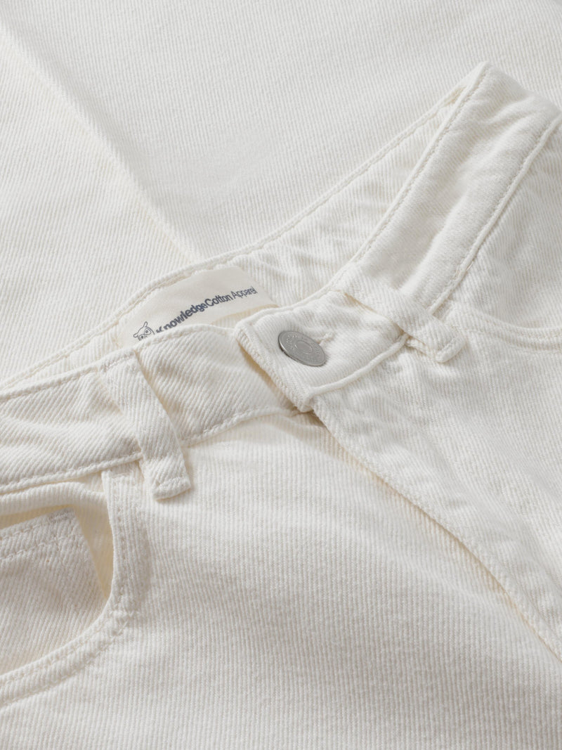 KnowledgeCotton Apparel - WMN Stella slim twill pants Pants 1387 Egret