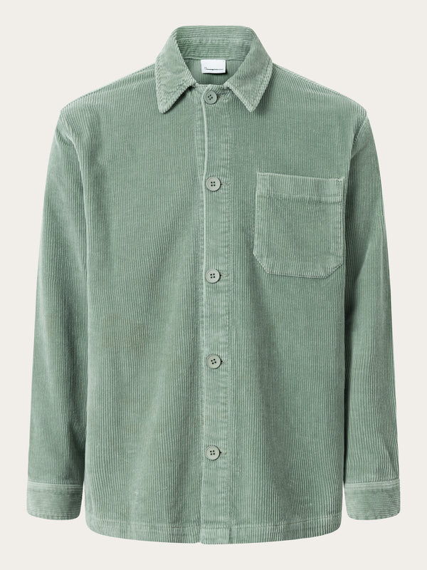 KnowledgeCotton Apparel - MEN Stretched 8-wales corduroy overshirt Overshirts 1396 Lily Pad
