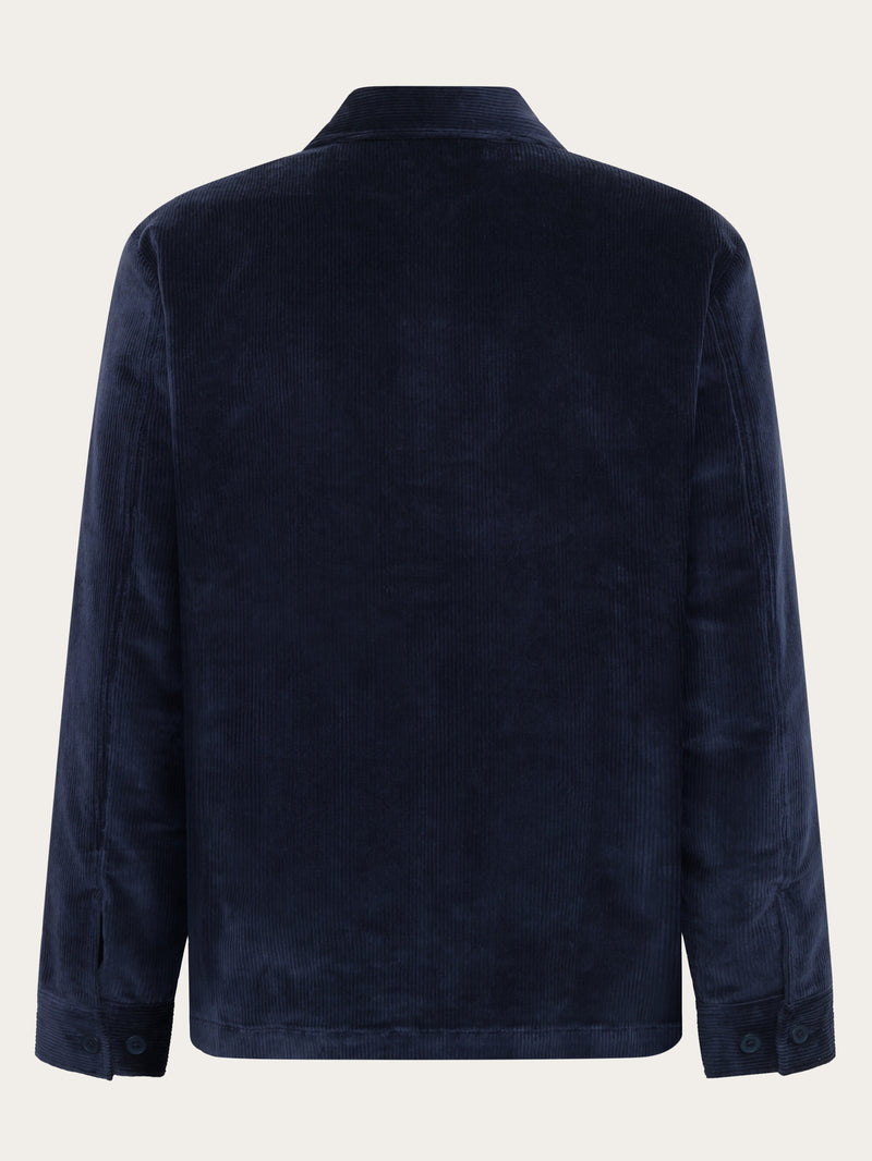 KnowledgeCotton Apparel - MEN Stretched 8-wales corduroy overshirt Overshirts 1412 Night Sky