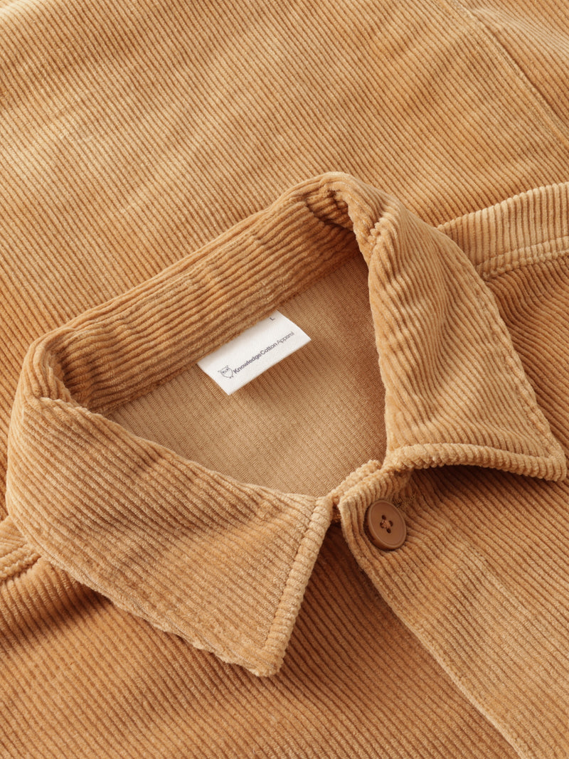 KnowledgeCotton Apparel - MEN Stretched 8-wales corduroy overshirt Overshirts 1484 Apple Cinnamon