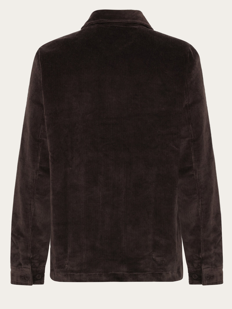 KnowledgeCotton Apparel - MEN Stretched 8-wales corduroy overshirt Overshirts 1487 Chocolate Torte