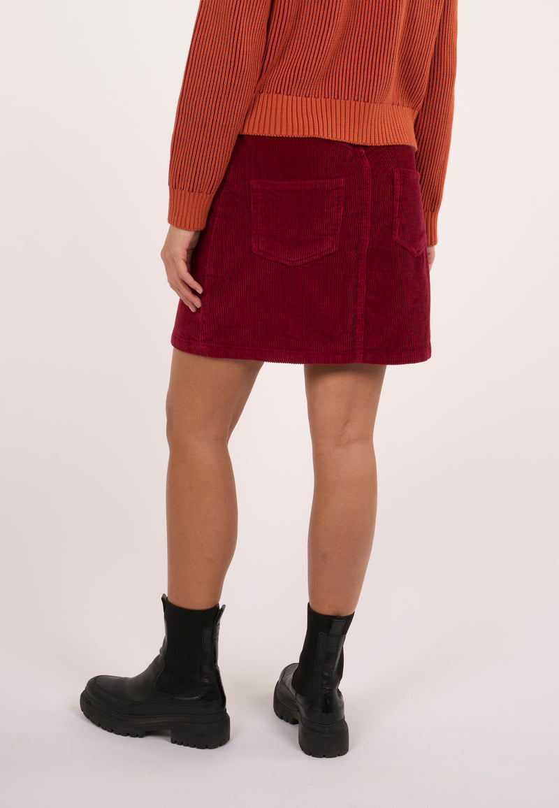 KnowledgeCotton Apparel - WMN Stretched 8-wales corduroy skirt Skirts 1364 Rhubarb