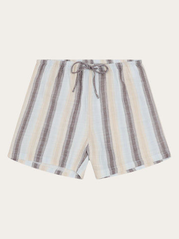 KnowledgeCotton Apparel - WMN Stripe shorts Shorts 8032 Multi color stripe