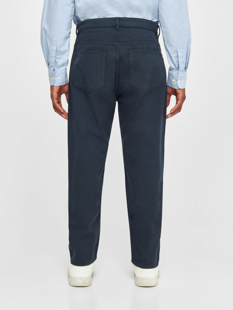 KnowledgeCotton Apparel - MEN TIM tapered fit twill 5-pocket pants Pants 1001 Total Eclipse
