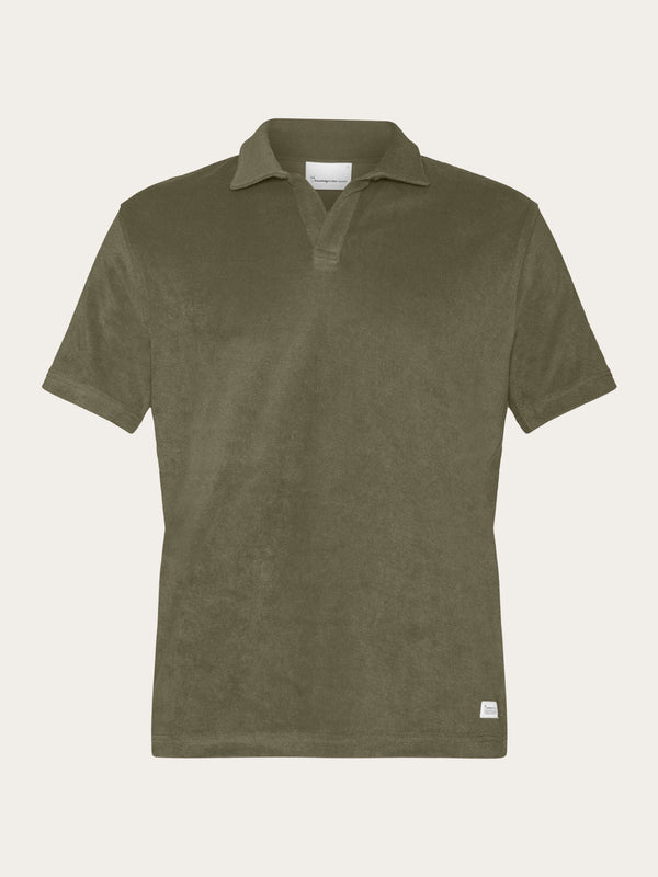 KnowledgeCotton Apparel - MEN Terry polo Polos 1068 Burned Olive