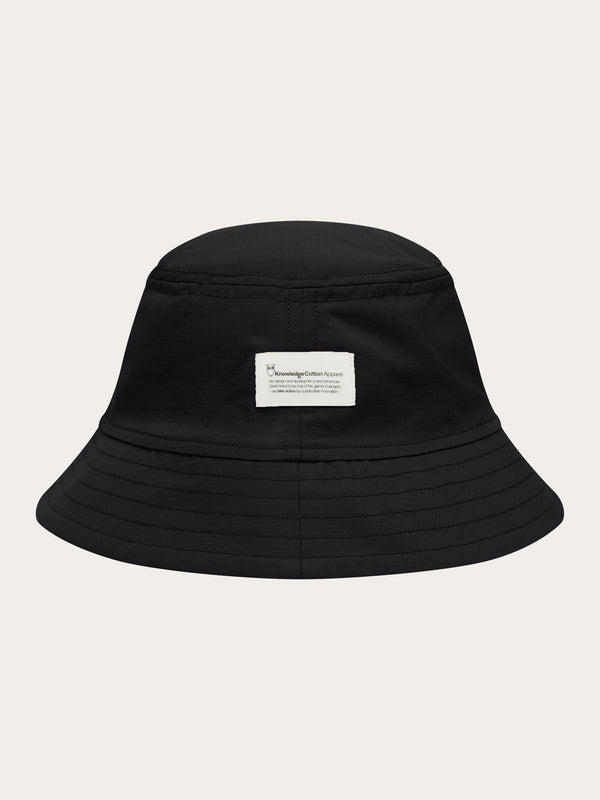KnowledgeCotton Apparel - UNI Twill block bucket hat Hats 1300 Black Jet