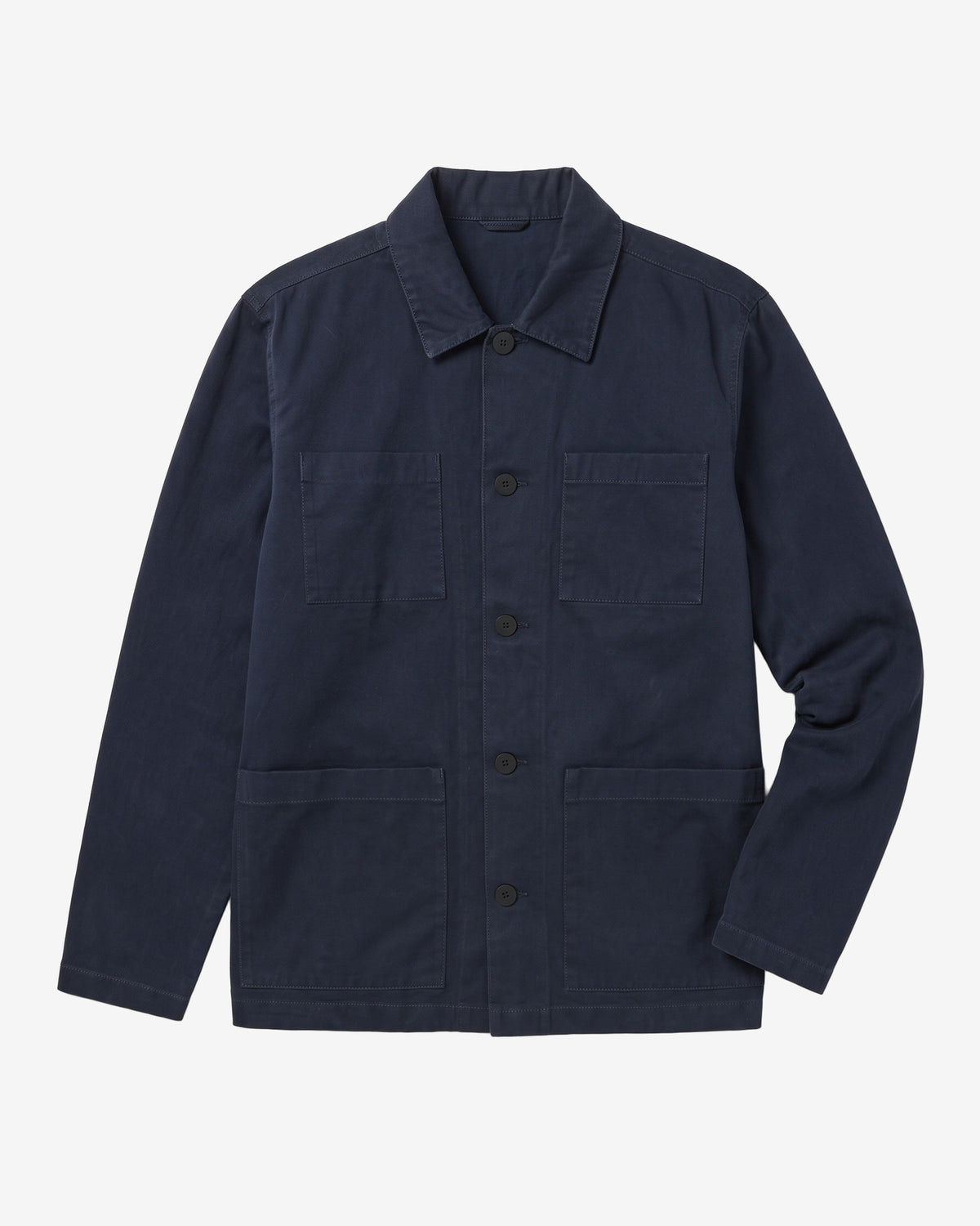 KnowledgeCotton Apparel - MEN Twill overshirt Overshirts 1001 Total Eclipse