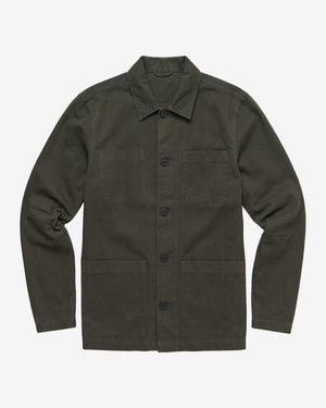 KnowledgeCotton Apparel - MEN Twill overshirt Overshirts 1090 Forest Night